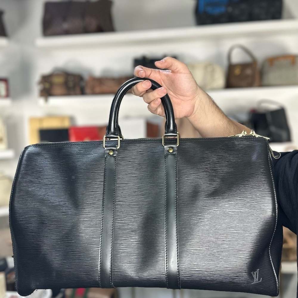 LV BLACK EPI TRAVEL BAG